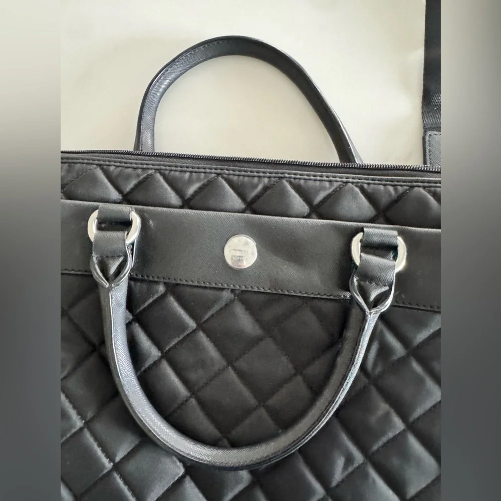 Knomo London Avignon Quilted Laptop Bag Black